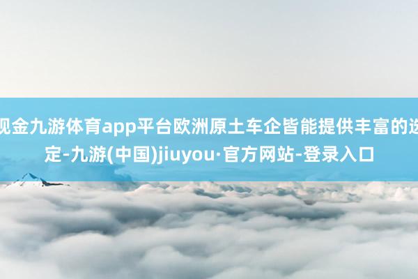 现金九游体育app平台欧洲原土车企皆能提供丰富的选定-九游(中国)jiuyou·官方网站-登录入口